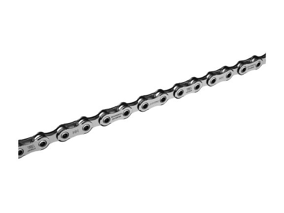 Řetěz Shimano XTR CN-M9100 – špičkový 12rychlostní MTB řetěz s hollow pins pro maximální účinnost a nízkou hmotnost.